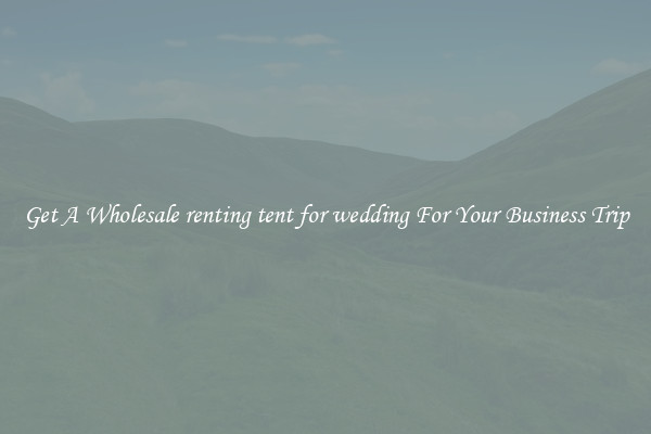 Get A Wholesale renting tent for wedding For Your Business Trip