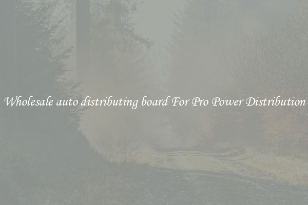 Wholesale auto distributing board For Pro Power Distribution