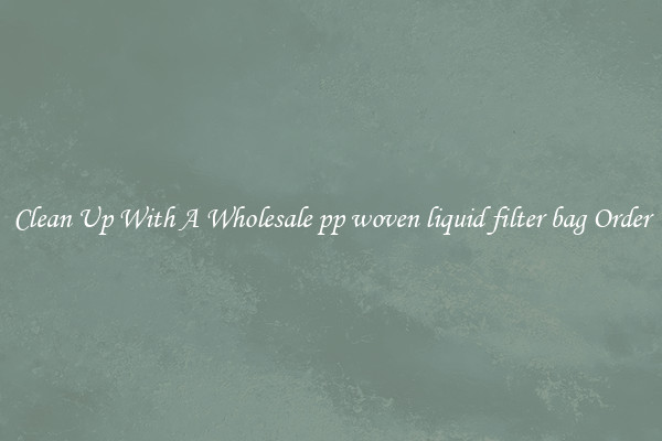 Clean Up With A Wholesale pp woven liquid filter bag Order