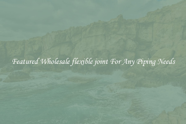 Featured Wholesale flexible joint For Any Piping Needs