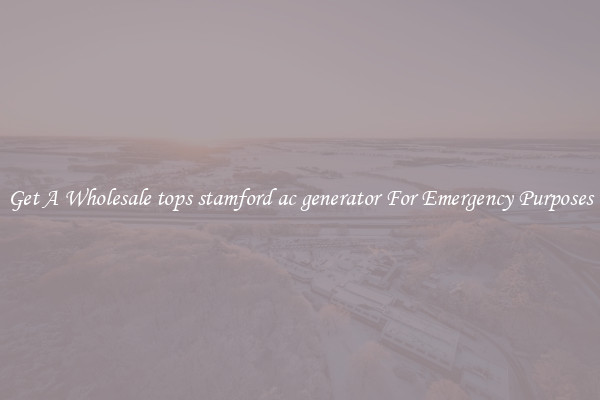 Get A Wholesale tops stamford ac generator For Emergency Purposes