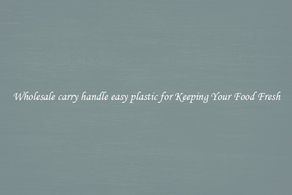 Wholesale carry handle easy plastic for Keeping Your Food Fresh